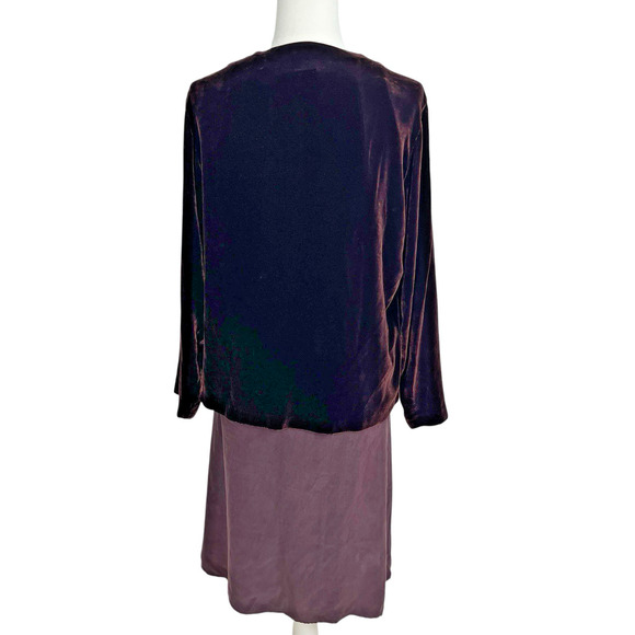 Women’s Eileen Fisher 3 PC Silk Skirt Velvet Top + Jacket Purple M Event Wedding - Picture 2 of 16